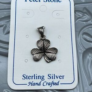 NWT Peter Stone sterling silver hand crafted Celtic clover pendant